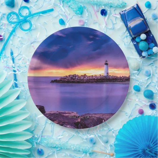 Assiettes En Carton Père Noël Cruz, Phare de Californie (Fête)