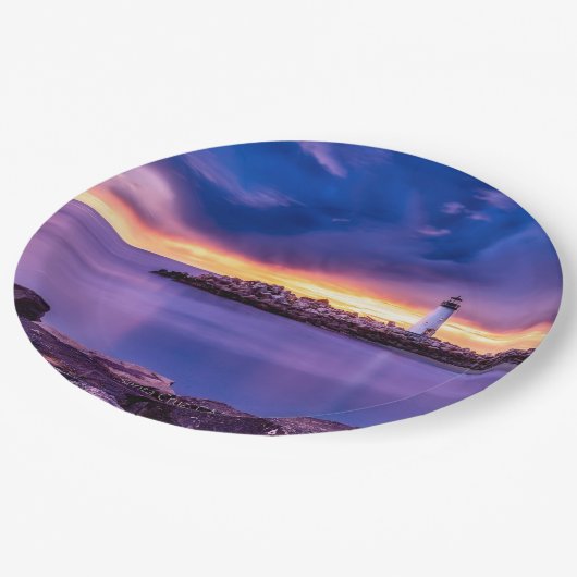 Assiettes En Carton Père Noël Cruz, Phare de Californie (Angle)