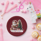 Assiettes En Carton Père Noël en 3D (Fête)
