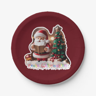 Assiettes En Carton Père Noël en 3D