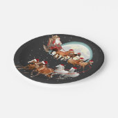 Assiettes En Carton Père Noël équitation Cheval Cheval Sleigh Equestre (Angle)