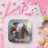 Assiettes En Carton Père Noël équitation Noël occidental (Fête)