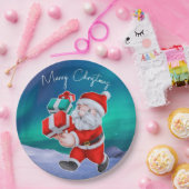 Assiettes En Carton Père Noël est en route Northern Lights Christmas (Fête)