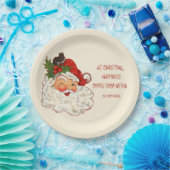 Assiettes En Carton Père Noël est le bonheur Vintage (Fête)