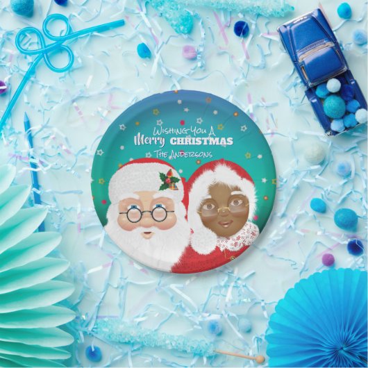 Assiettes En Carton Père Noël et Mme Claus Fêtes de Noël (Fête)