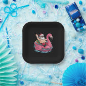 Assiettes En Carton Père Noël Flamant rose Floatie Noël En Juillet Été (Fête)