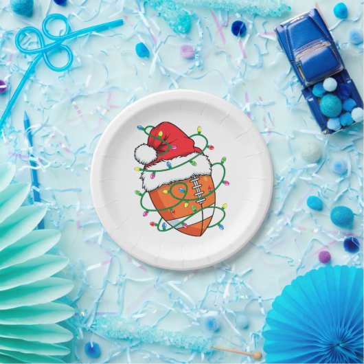 Assiettes En Carton Père Noël Football Sports Ball Hommes garçons Noël (Fête)