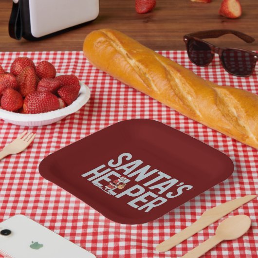 Assiettes En Carton Père Noël Helper Christmas (Pique-nique)