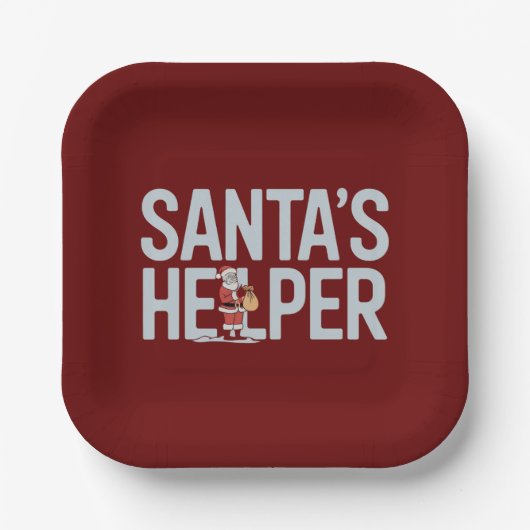 Assiettes En Carton Père Noël Helper Christmas (Recto)