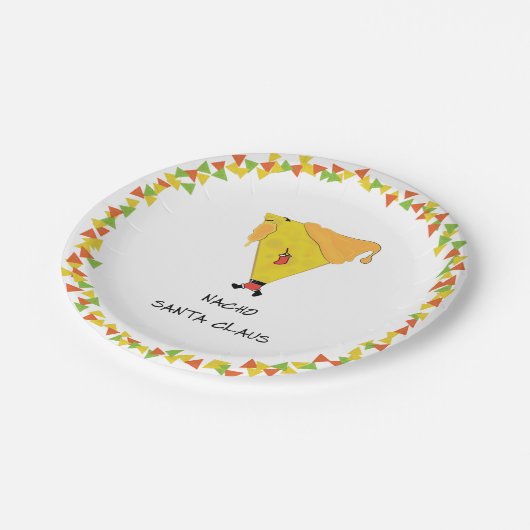 Assiettes En Carton Père Noël Nacho avec chips (Angle)