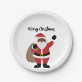 Assiettes En Carton Père Noël noir africain (Devant)