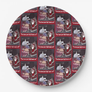 Assiettes En Carton Père Noël Obtient Une Plaque Arrondie De Billets