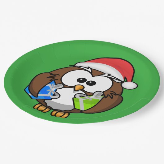 ASSIETTES EN CARTON PÈRE NOËL OWL (Angle)