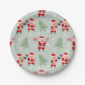 Assiettes En Carton Père Noël Pig Giving Motif (Devant)