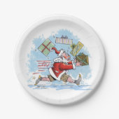Assiettes En Carton Père Noël Plaques de papier non préparées (Devant)