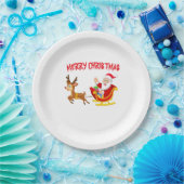 Assiettes En Carton Père Noël Reindeer et somptueux (Fête)