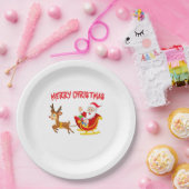 Assiettes En Carton Père Noël Reindeer et somptueux (Fête)