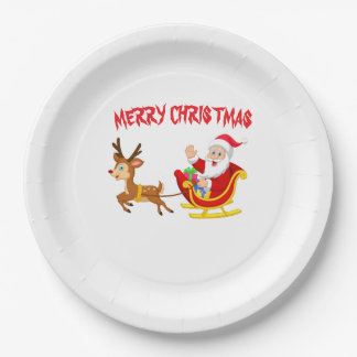 Assiettes En Carton Père Noël Reindeer et somptueux
