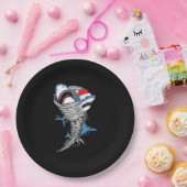 Assiettes En Carton Père Noël Shark Tornado Joyeux Noël (Fête)