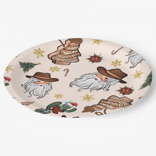 Assiettes En Carton Père Noël Snacks Plaque en papier (Angle)
