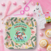 Assiettes En Carton Père Noël sur une île tropicale Noël à la fête de  (Fête)