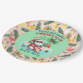 Assiettes En Carton Père Noël sur une île tropicale Noël à la fête de (Angle)