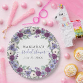Assiettes En Carton Périwinkle Fuchsia Aquarelle Fête des mariées flor (Fête)