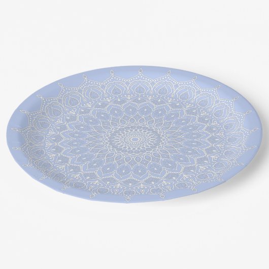 Assiettes En Carton Periwinkle Mandala - Bora in Juniper Berry (Angle)