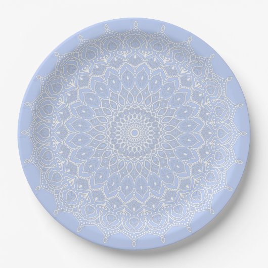 Assiettes En Carton Periwinkle Mandala - Bora in Juniper Berry (Devant)