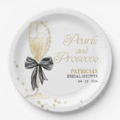Assiettes En Carton Perles Black Bow Et Fête des mariées Prosecco (Devant)