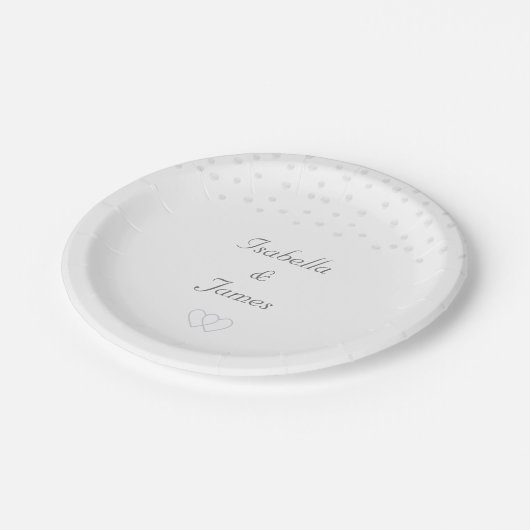 Assiettes En Carton Perles chic sur Mariage arrière - plan blanc (Angle)