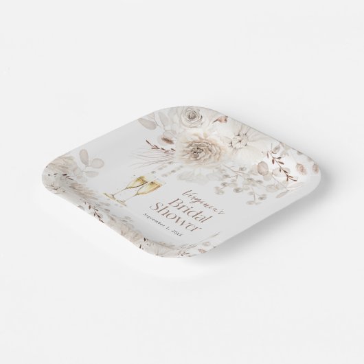 Assiettes En Carton Perles et Prosecco (Angulaire)