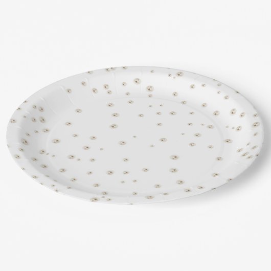 Assiettes En Carton Perles et Prosecco Elégante douche nuptiale (Angle)