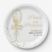 Assiettes En Carton Perles et Prosecco pour Enterrement de Vie de Jeun (Devant)