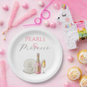 Assiettes En Carton Perles et Prosecco Rose Enterrement de Vie de Jeun (Fête)