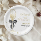 Assiettes En Carton Perles Noires et Prosecco : Enterrement de Vie de