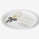 Assiettes En Carton Perles noires et prosecco pour une baby shower de (Angle)