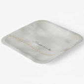 Assiettes En Carton Perles White Luxe (Angulaire)
