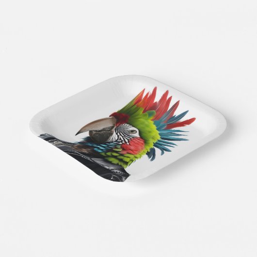 Assiettes En Carton Perroquet (Angulaire)