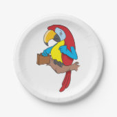 Assiettes En Carton Perroquet Avec Porte-Mousse (Devant)