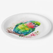 Assiettes En Carton Perroquet vert - Bébé mignon oiseau (Angle)