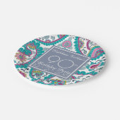 Assiettes En Carton Persian Boteh Paisley 90e Anniversaire Document de (Angle)