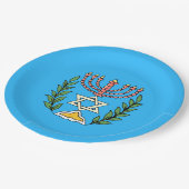 Assiettes En Carton Persian Magen David Menorah (Angle)