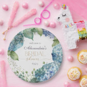 Assiettes En Carton Personalise Bridal Shower Blue Hydrangeas Welcome (Fête)