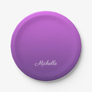 Assiettes En Carton Personalisé violet ombre