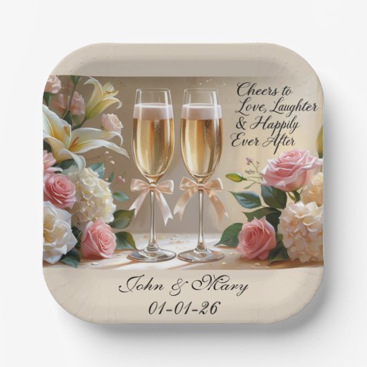 Assiettes En Carton Personalised Wedding Paper Cup- Happily Ever After (Recto)