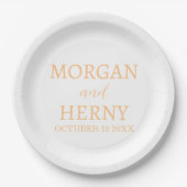 Assiettes En Carton Personalized Custom Name Stylish Minimal Wedding (Devant)