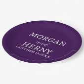 Assiettes En Carton Personalized Custom Name Stylish Minimal Wedding (Angle)