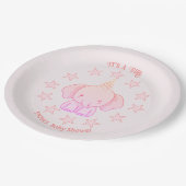 Assiettes En Carton Personalized Cute Elephant Pink Baby Shower (Angle)
