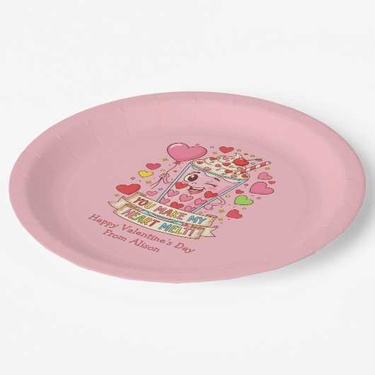 Assiettes En Carton Personalized Cute Milkshake Classroom Valentine (Angle)